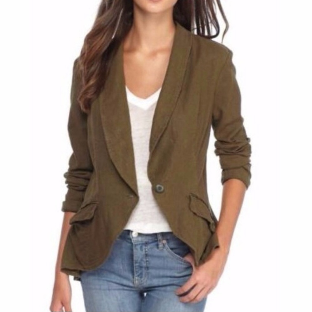 Women's Free People Olive Brown Boho blazer